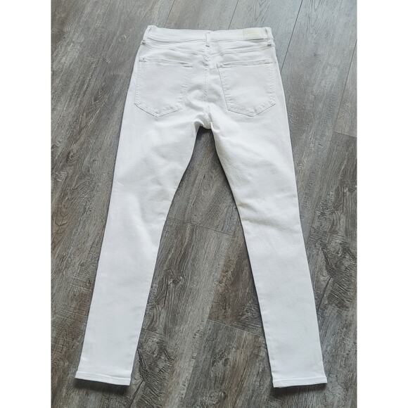 NEW Express Mid Rise White Ripped Super Soft Skinny Jeans - 10 - Picture 9 of 14